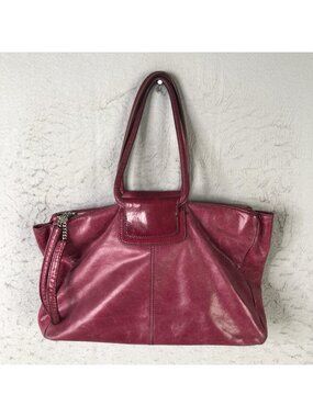 Hobo Shoulder Bag Womens Large Burgundy Leather Zip Top Chain Strap Lined Casual